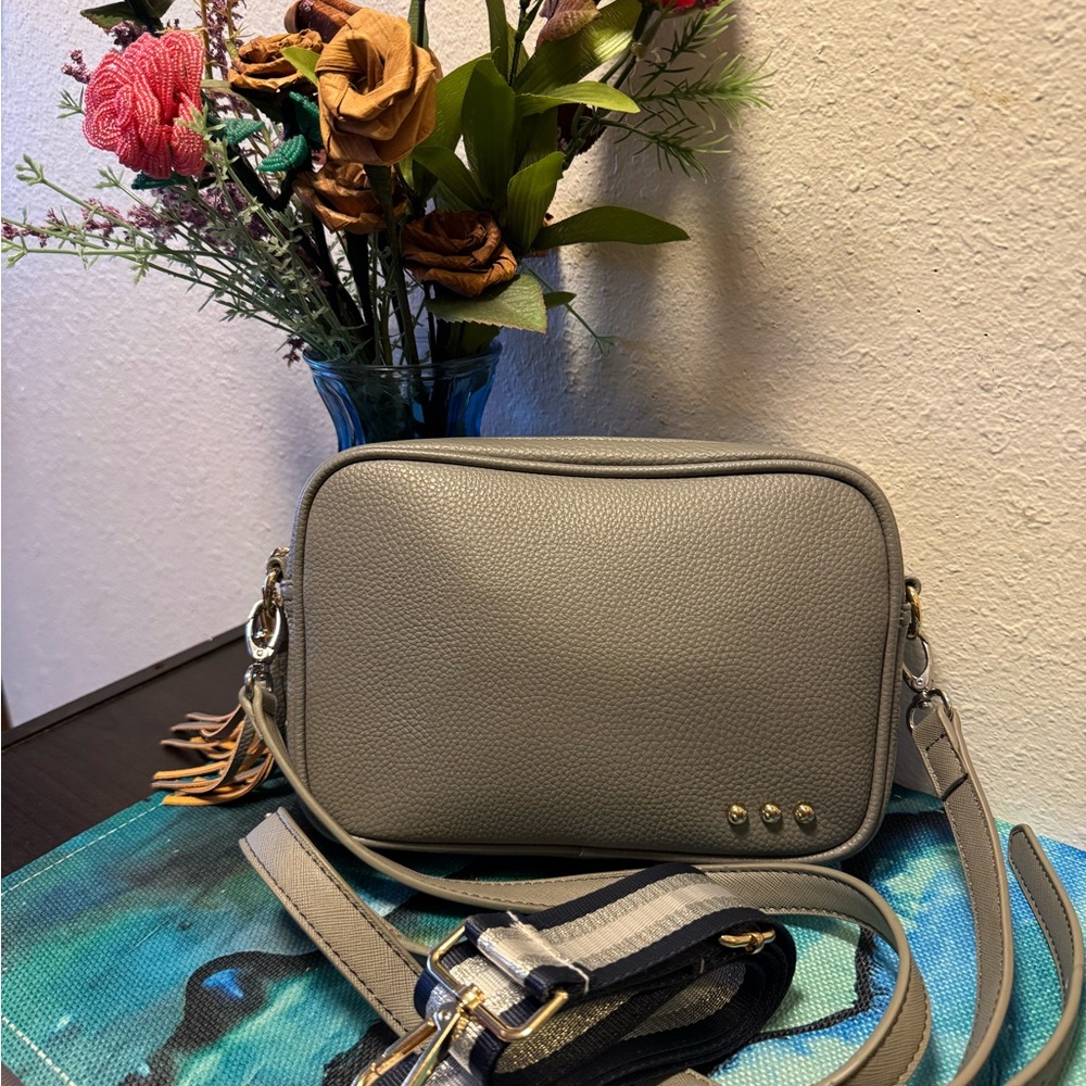 Pretty Simple Crossbody Bag with Gold Accents